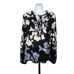BILLABONG FLORAL V-NECK BLOUSE